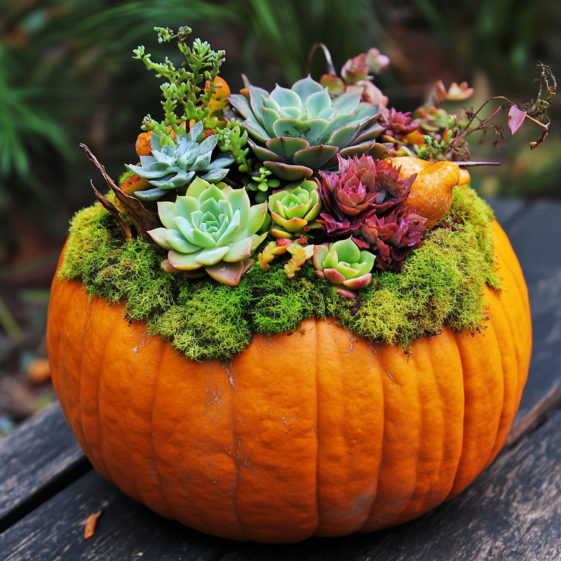 Pumpkin Succulent Centerpiece