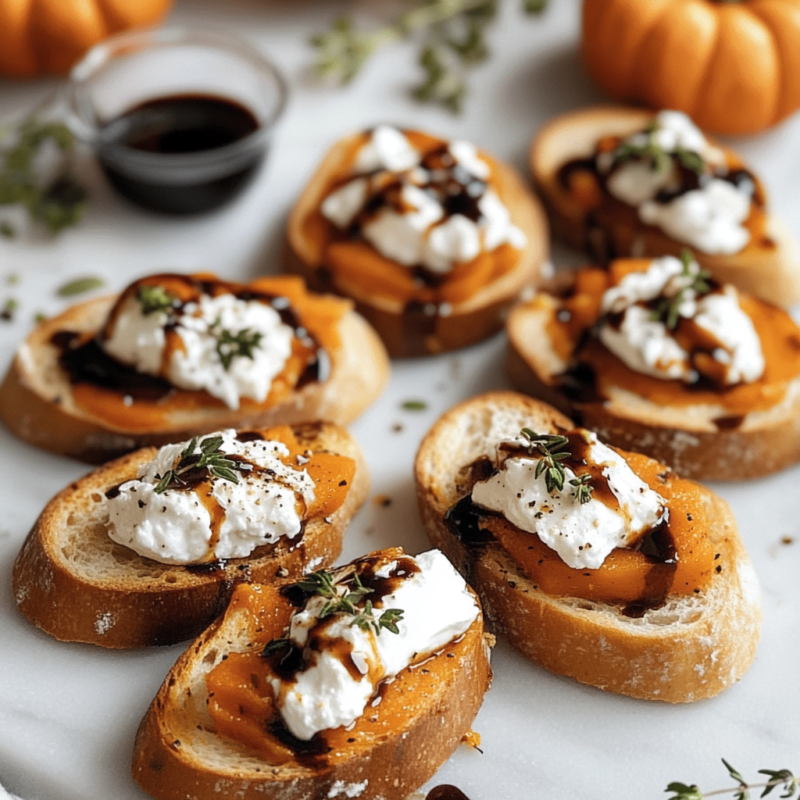 Pumpkin and Goat Cheese Crostini