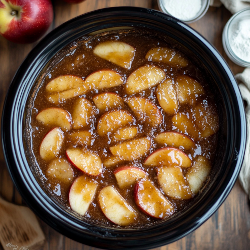 Slow Cooker Caramel Apple Pudding Cake