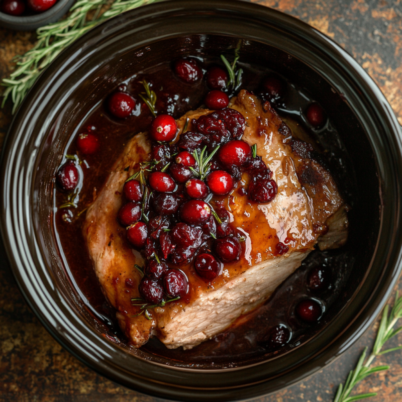 Slow Cooker Cranberry Pork Loin