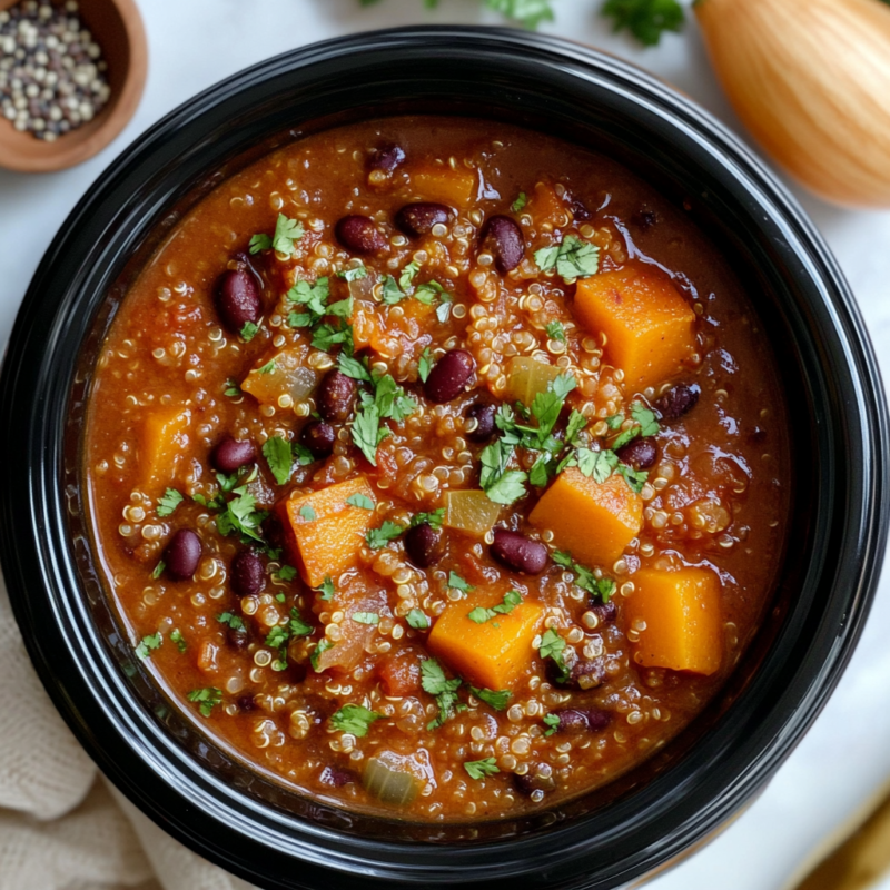 Slow Cooker Quinoa and Butternut Squash Chili