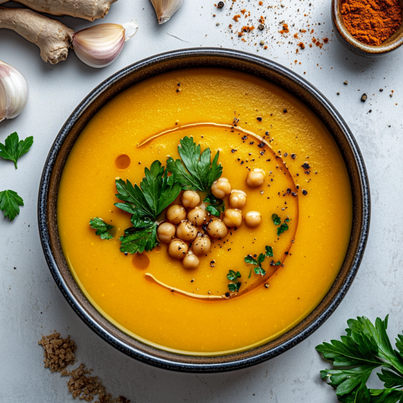 Spiced Chickpea and Carrot Soup