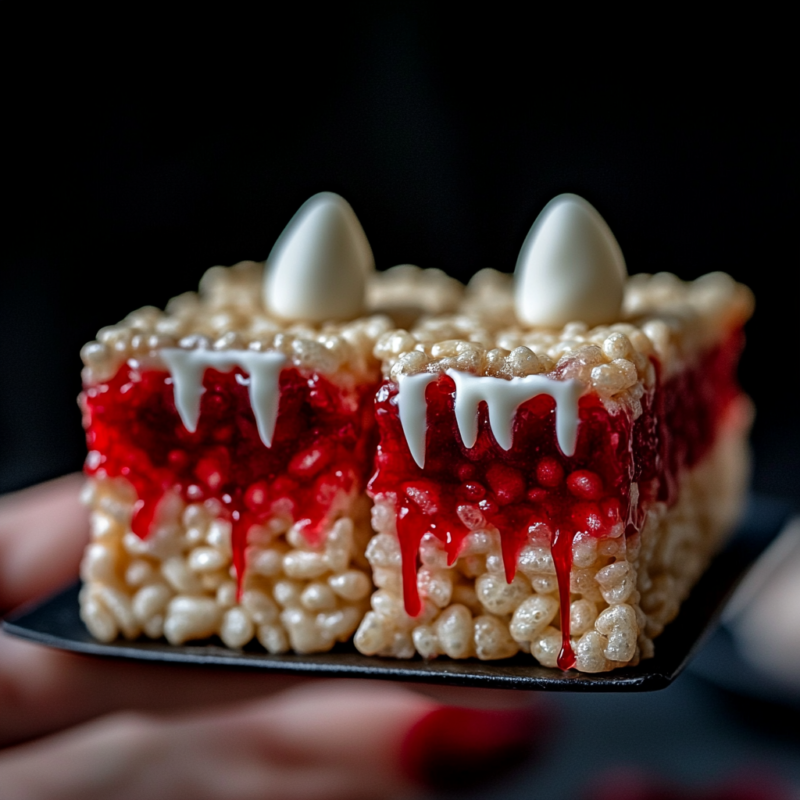Vampire Bite Rice Krispie Treats
