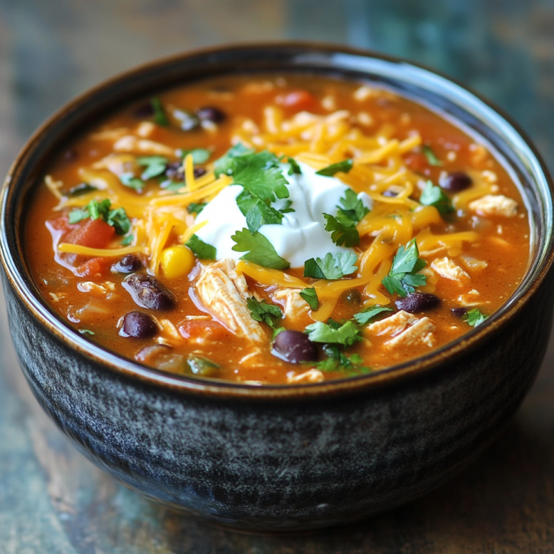 Crockpot Chicken Enchilada Soup