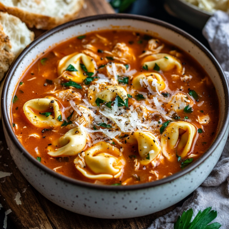 Crockpot Chicken Tortellini Soup