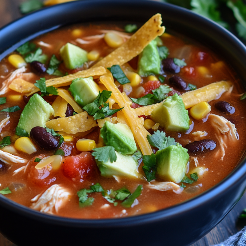 Crockpot Chicken Tortilla Soup