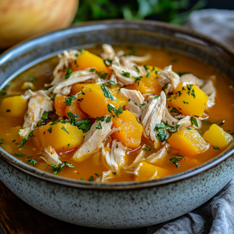 Crockpot Chicken and Butternut Squash Soup