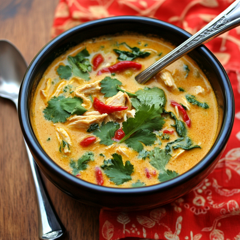 Crockpot Chicken and Coconut Curry Soup