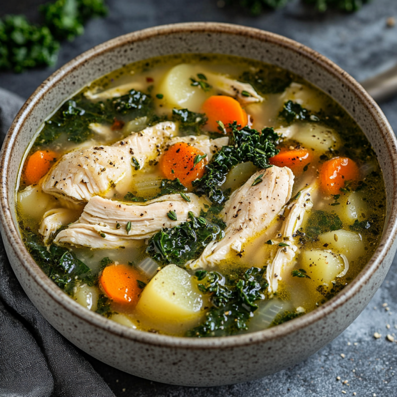Crockpot Chicken and Kale Soup