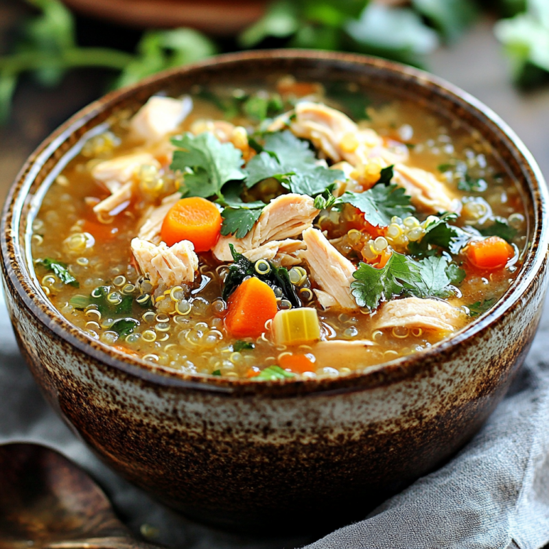 Crockpot Chicken and Quinoa Soup