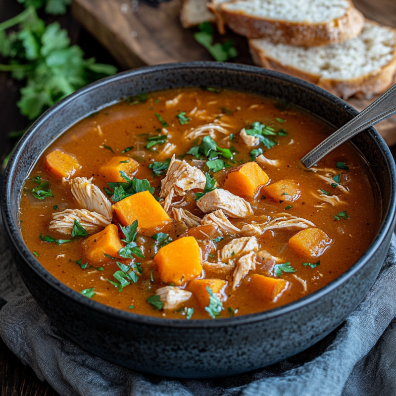 Crockpot Chicken and Sweet Potato Soup