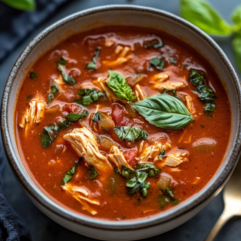 Crockpot Chicken and Tomato Basil Soup