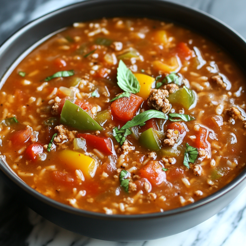 Crockpot Stuffed Pepper Soup