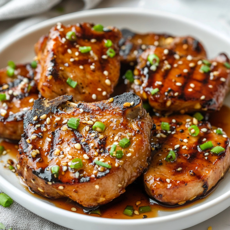 Honey Garlic Air Fryer Pork Chops