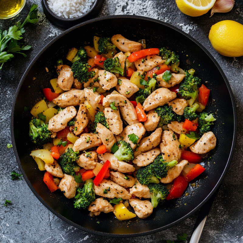 Lemon Garlic Chicken Stir Fry