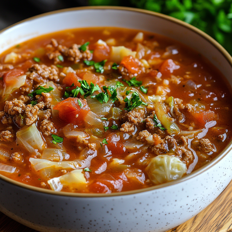 Slow Cooker Cabbage Roll Soup