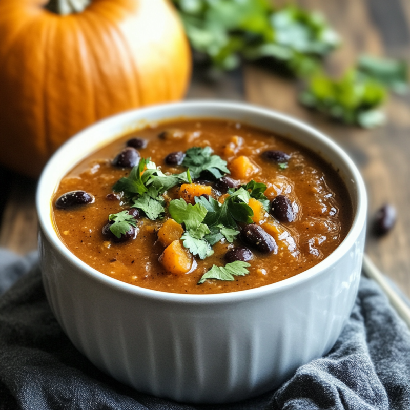 Slow Cooker Pumpkin Black Bean Soup