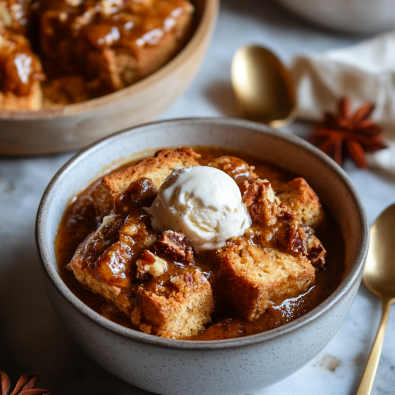 Slow Cooker Pumpkin Bread Pudding