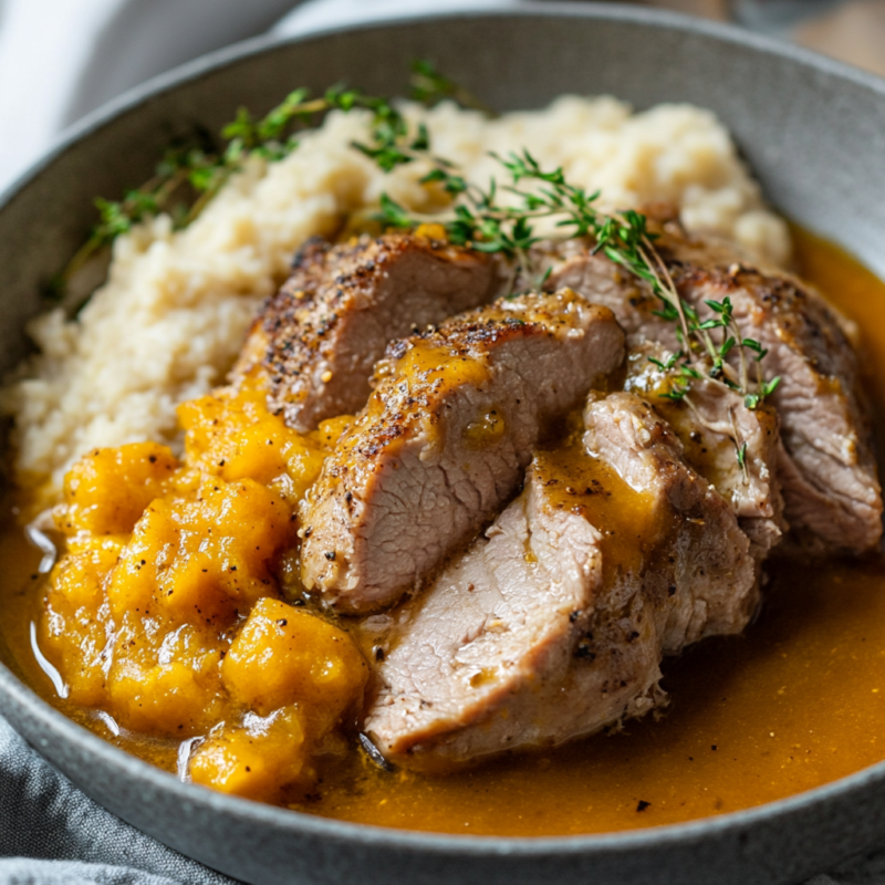 Slow Cooker Pumpkin Pork Tenderloin