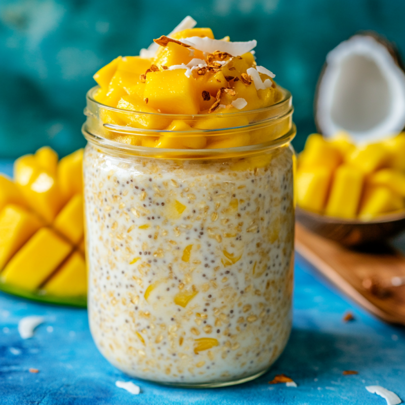 Tropical Coconut Mango Overnight Oats
