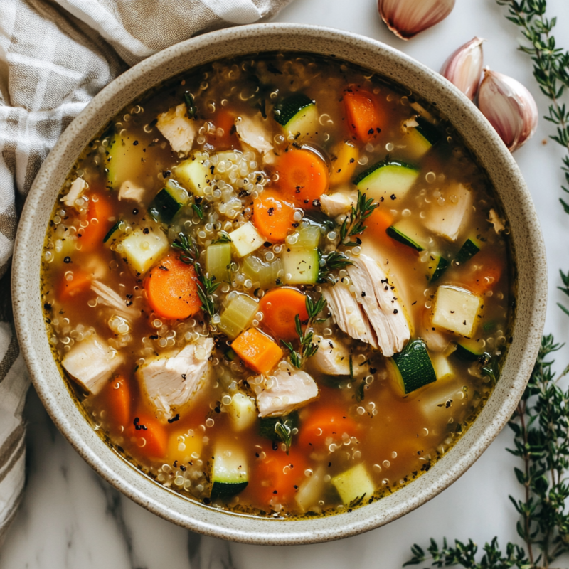 Chicken and Vegetable Soup with Quinoa