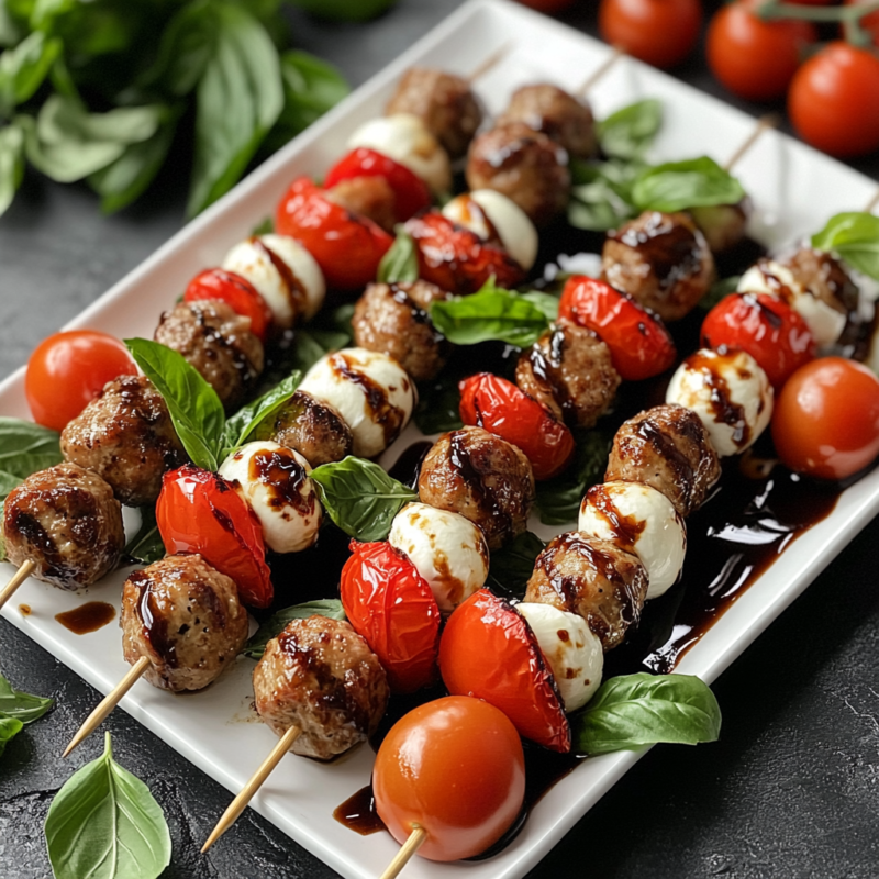 Turkey Caprese Skewers