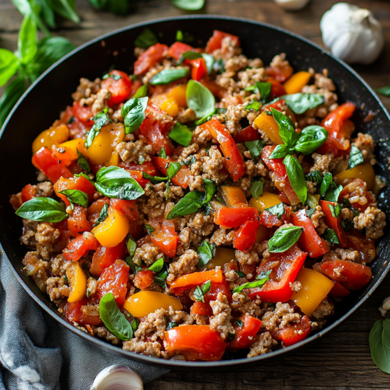 Turkey and Bell Pepper Skillet