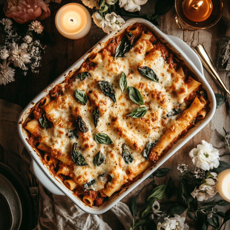 Baked Ziti with Spinach and Ricotta