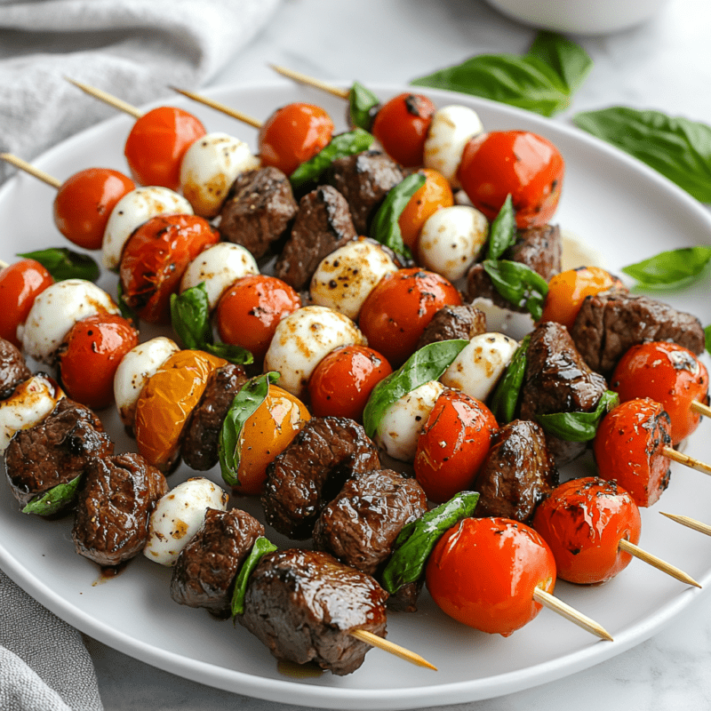 Keto Beef Caprese Skewers