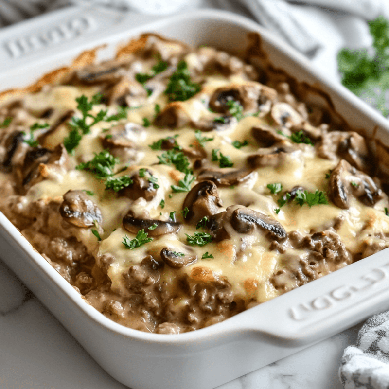 Keto Beef Stroganoff Casserole