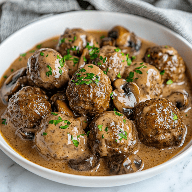 Keto Beef Stroganoff Meatballs
