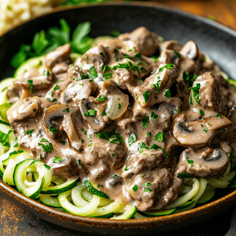 Keto Beef Stroganoff