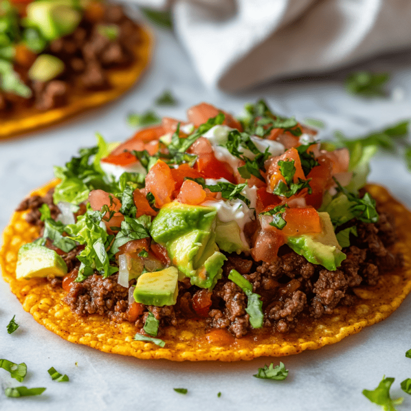Keto Beef Tostadas