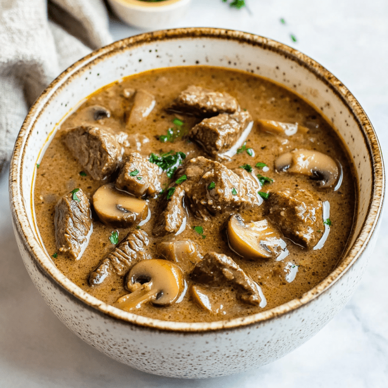 Keto Beef and Mushroom Soup