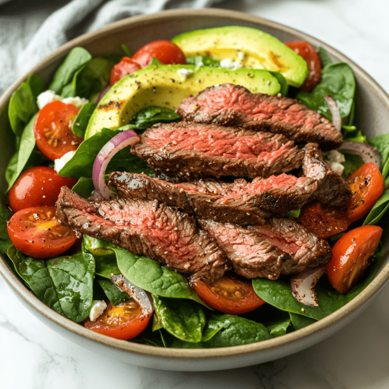Keto Beef and Spinach Salad