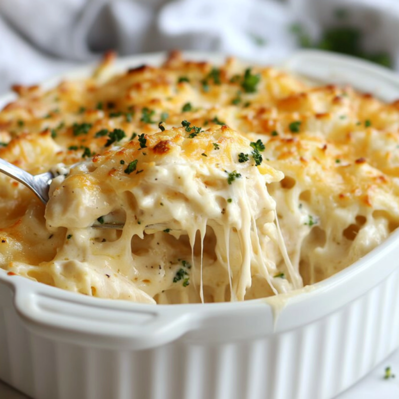 Keto Chicken Alfredo Casserole