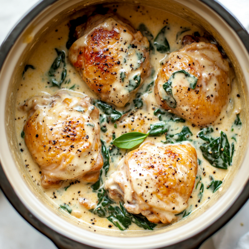Keto Creamy Spinach Chicken