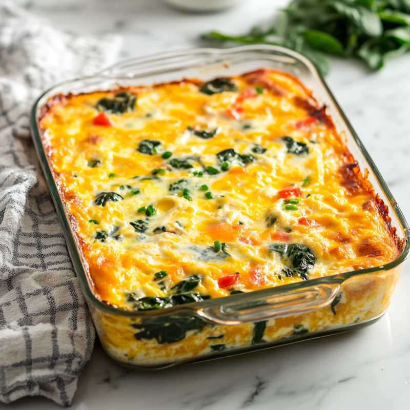 Keto Egg and Spinach Breakfast Casserole