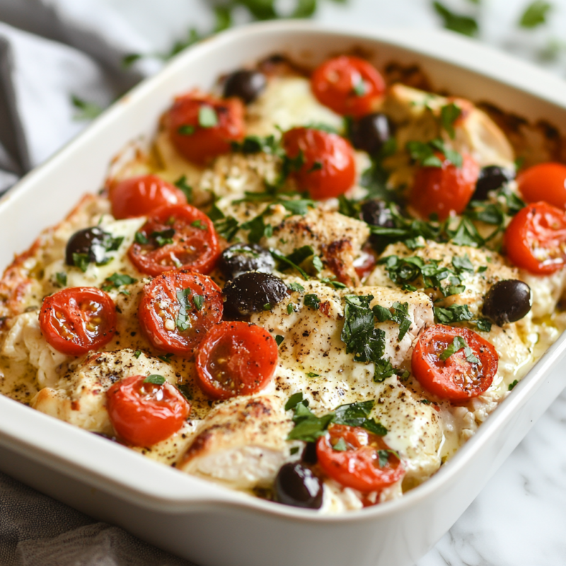 Keto Greek Chicken Casserole