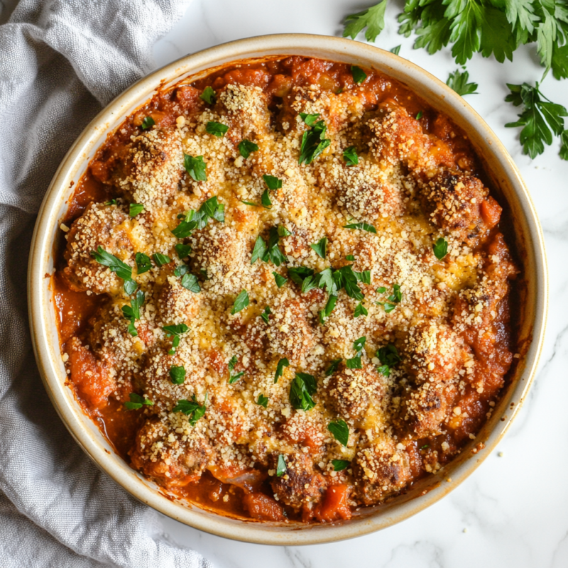 Keto Meatball Casserole