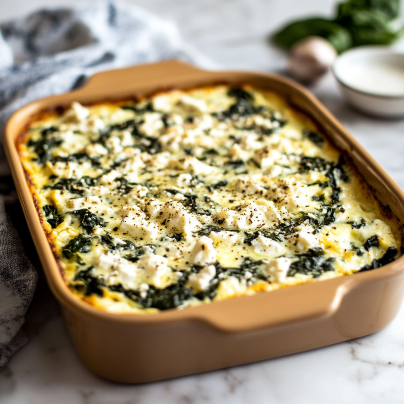 Keto Spinach and Feta Casserole