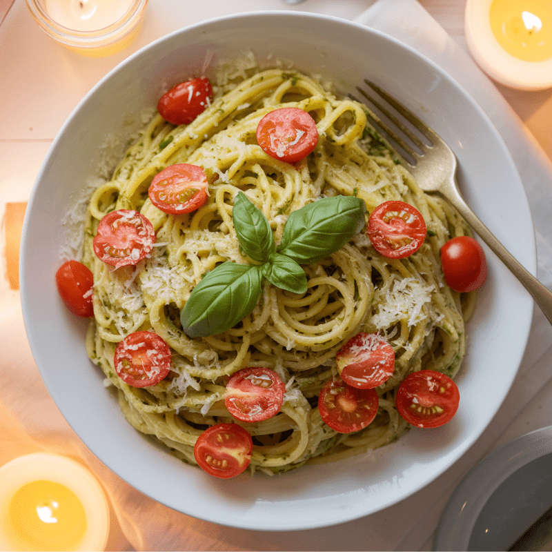 Lemon Basil Pesto Pasta
