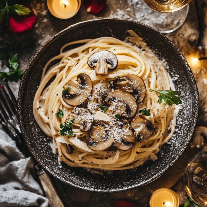 Mushroom and Truffle Oil Pasta