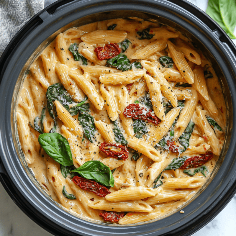 Slow Cooker Creamy Tuscan Pasta step photo