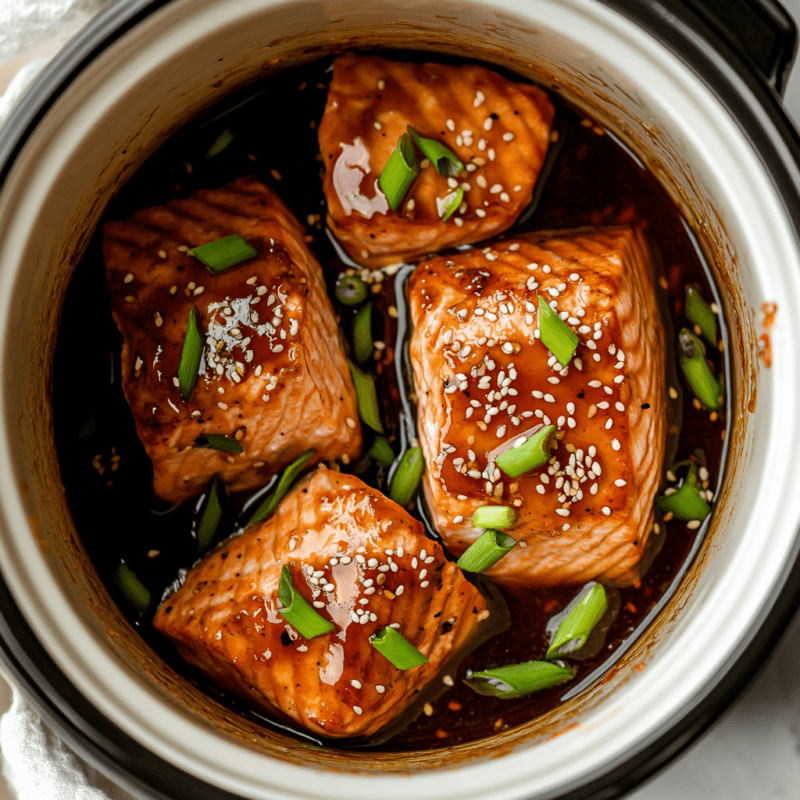 Slow Cooker Honey Garlic Glazed Salmon step photo