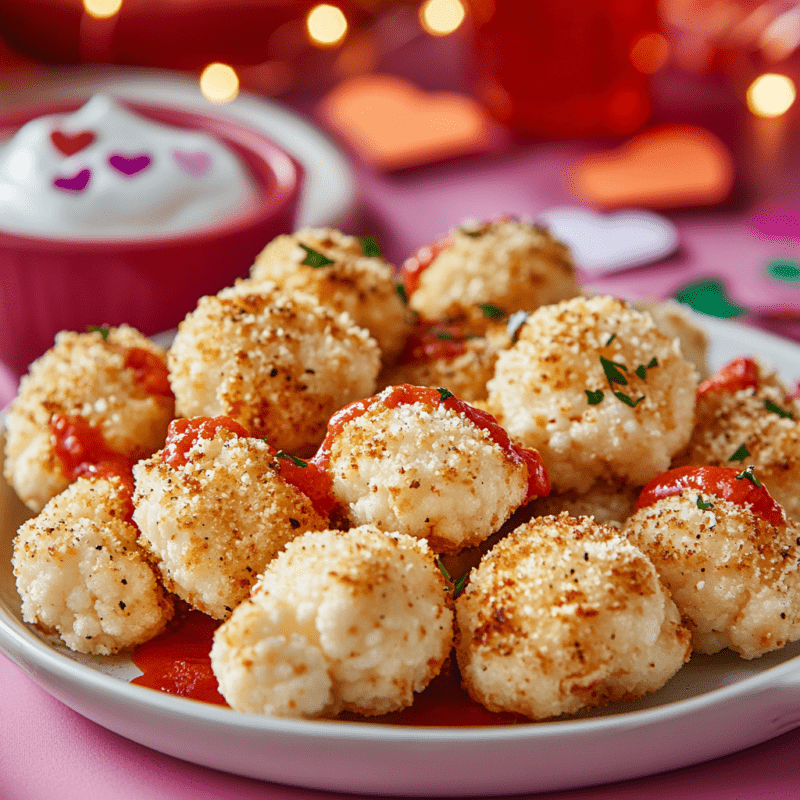 Valentine’s Day Cheesy Cauliflower Bites