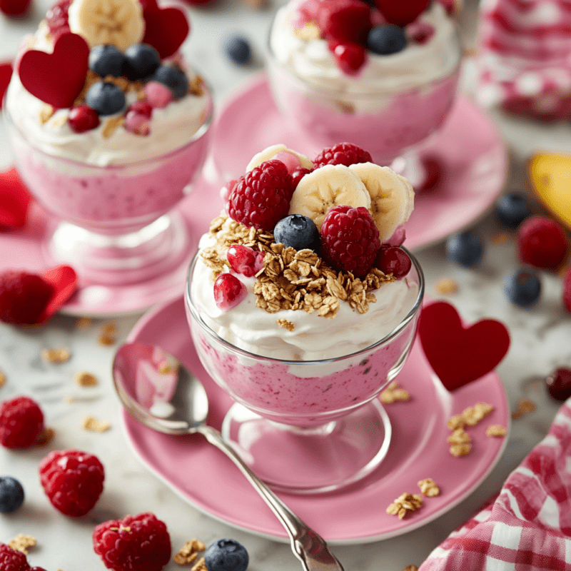 Valentine’s Day Fruit and Yogurt Parfaits