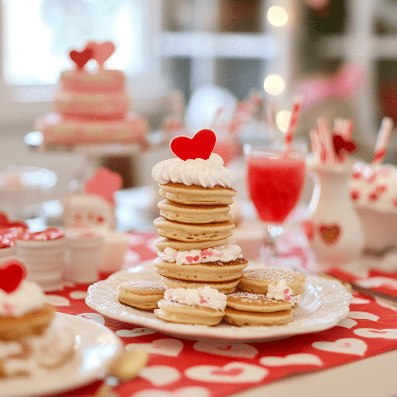 Valentine’s Day Mini Pancake Stacks