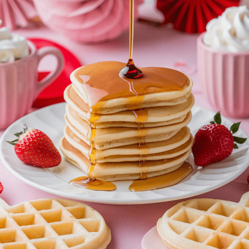 Valentine’s Day Pancake Stack