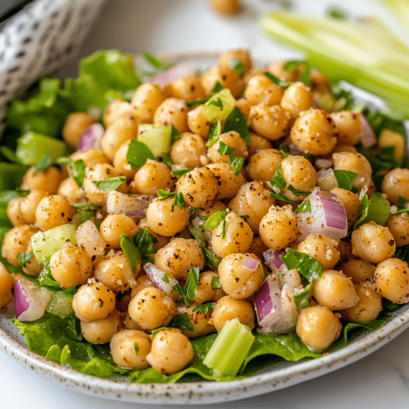 Air Fryer Chickpea "Chicken" Salad
